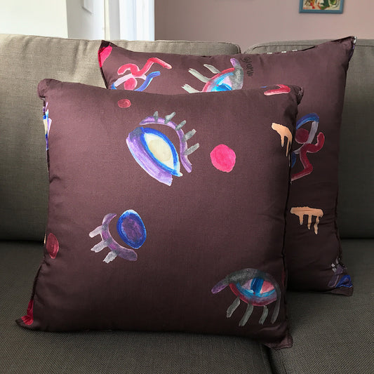 §Cuscino con occhi artistici stampati